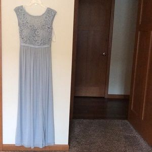 David’s Bridal Floor Length Lace Top Dress